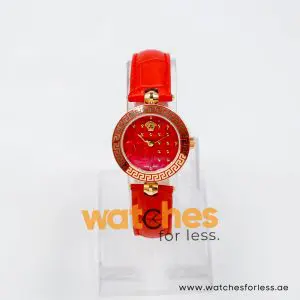 Alternative view of Versace Women’s Quartz Swiss Made Red Leather Strap Red Dial 30mm Watch VK7050013 (Shelf Leftover)