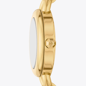Tory Burch Women’s Quartz Gold Stainless Steel Beige Dial 24mm Watch TBW6020