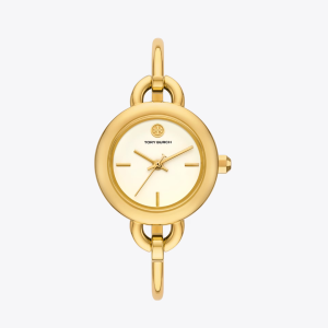 Tory Burch Women’s Quartz Gold Stainless Steel Beige Dial 24mm Watch TBW6020