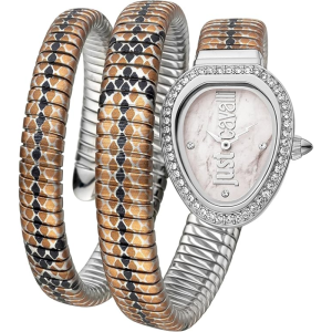 Just Cavalli Women’s Quartz Multi Snake Stainless Steel Silver Dial 23mm Watch JC1L163M0215