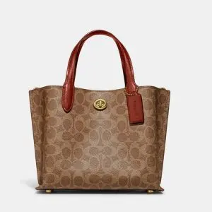 COACH LADIES Willow Tote Bag 24 in Signature Canvas C8562