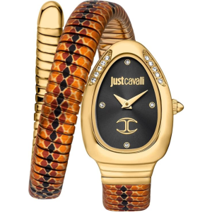 Just Cavalli Women’s Quartz Two-Tone Snake Stainless Steel Black Dial 22mm Watch JC1L251M0055