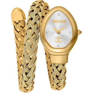 Just Cavalli Women’s Quartz Gold Snake Stainless Steel Silver Dial 22mm Watch JC1L264M0025