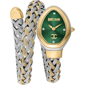 Just Cavalli Women’s Quartz Two-Tone Snake Stainless Steel Green Dial 22mm Watch JC1L264M0065