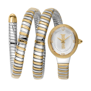 Just Cavalli Women’s Quartz Two-Tone Snake Stainless Steel Silver Dial 22mm Watch JC1L269M0055