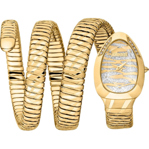 Just Cavalli Women’s Quartz Gold Snake Stainless Steel Gold & Crystal Dial 22mm Watch JC1L226M0025