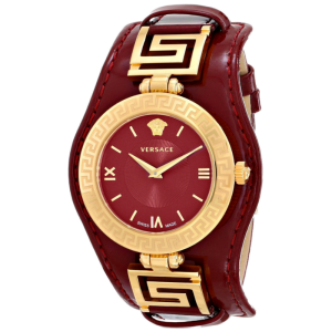 Versace Women’s Quartz Swiss Made Red Leather Strap Red Dial 35mm Watch VLA030014 (Without Tag)