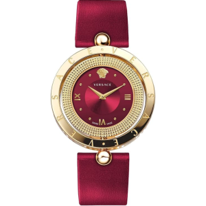 Versace Women’s Quartz Swiss Made Red Leather Strap Red Dial 34mm Watch VE7900320 (Without Tag)