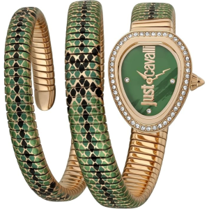 Just Cavalli Women’s Quartz Green Snake Stainless Steel Green Dial 23mm Watch JC1L163M0265