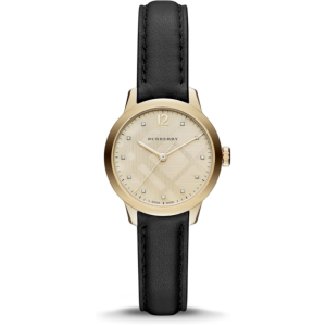 Burberry Women’s Swiss Made Quartz Black Leather Strap Beige Dial 32mm Watch BU10107 (Without Tag)