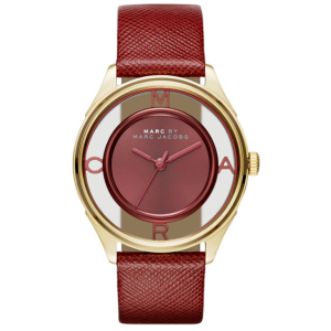 Marc by Marc Jacobs Women’s Quartz Red Leather Strap Red Dial 36mm Watch MBM1377 (Without Tag)