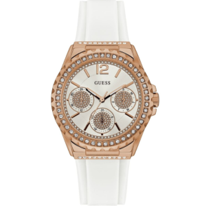 Guess Women’s Quartz White Rubber Strap White Dial 40mm Watch W0846L5 (Without Tag)