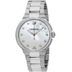 SWAROVSKI Women’s Swiss Made Quartz Silver Stainless Steel Mother Of Pearl Dial 38mm Watch 5181635 (Without Tag)