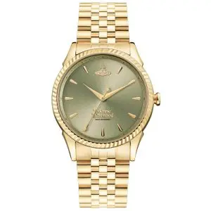 Vivienne Westwood Women’s Quartz Swiss Made Gold Stainless Steel Olive Green Dial 38mm Watch VV240GRGD