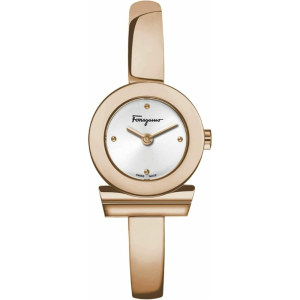 Salvatore Ferragamo Women’s Quartz Rose Gold Stainless Steel Silver Dial 22mm Watch FQ5050014 (Without Tag)