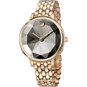 SWAROVSKI Women’s Swiss Made Quartz Rose Gold Stainless Steel Grey Geometric Pattern Dial 35mm Watch 5416023 (Without Tag)
