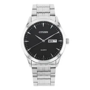 Citizen Men's Quartz Silver Stainless Steel Black Dial 41mm Watch DZ5010-54E
