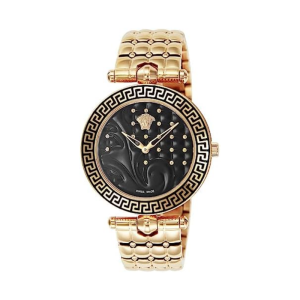 Versace Women’s Quartz Swiss Made Rose Gold Stainless Steel Black Dial 40mm Watch VK7310015 (Without Tag)