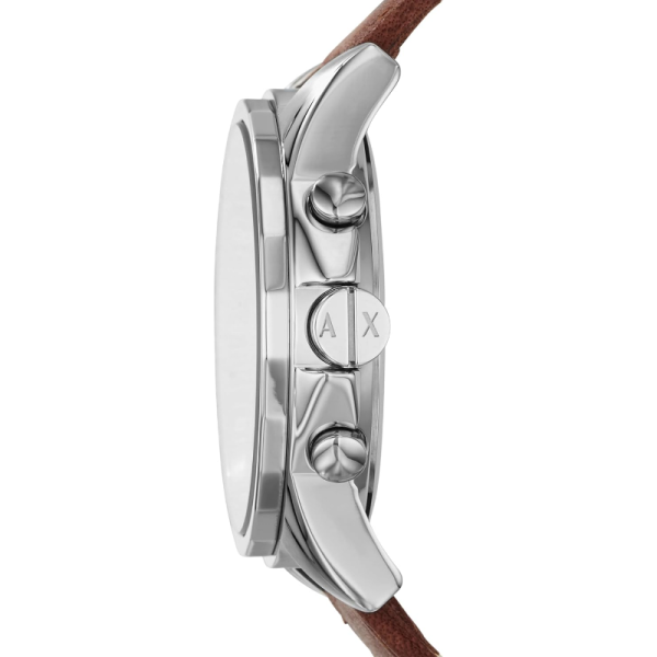 Armani Exchange Men’s Quartz Brown Leather Strap Blue Dial 45mm Watch AX2501 (Shelf Leftover) - Image 2