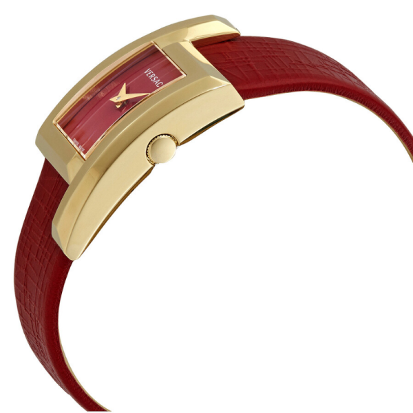 Versace Women’s Quartz Swiss Made Red Leather Strap Red Dial 21mm Watch VELU00319 (Shelf Leftover) - Image 2