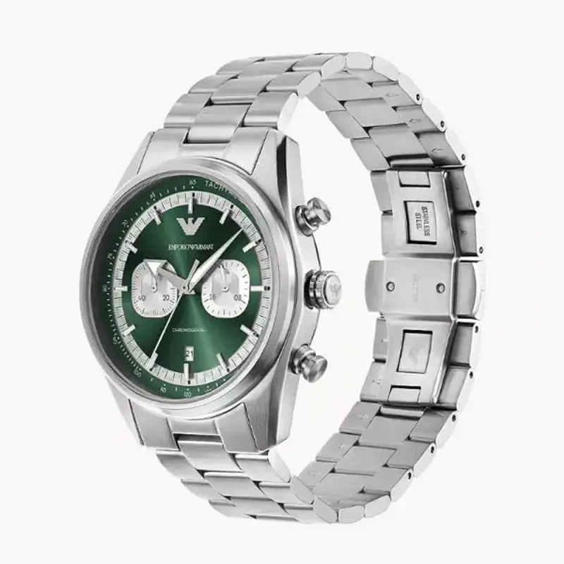 Emporio Armani Men’s Quartz Silver Stainless Steel Green Dial 42mm Watch AR11637 (Without Tag) - Image 2