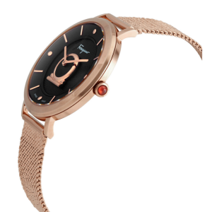 Alternative view of Ferragamo Women’s Swiss Made Quartz Rose Gold Stainless Steel Black Dial 36mm Watch SF8200719 (Without Tag)