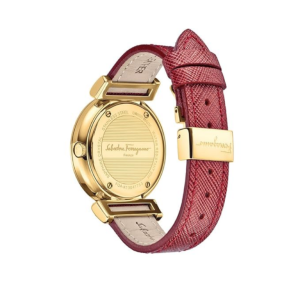 Alternative view of Ferragamo Women’s Swiss Made Quartz Red Leather Strap Silver Dial 37mm Watch FQ4240015 (Without Tag)