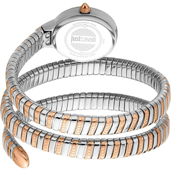 Just Cavalli Women’s Quartz Two-Tone Snake Stainless Steel Silver Dial 22mm Watch JC1L269M0065 - Image 3