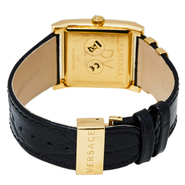 Versace Women’s Quartz Swiss Made Black Leather Strap Black Dial 30mm Watch VQF050015 (Without Tag) - Image 3