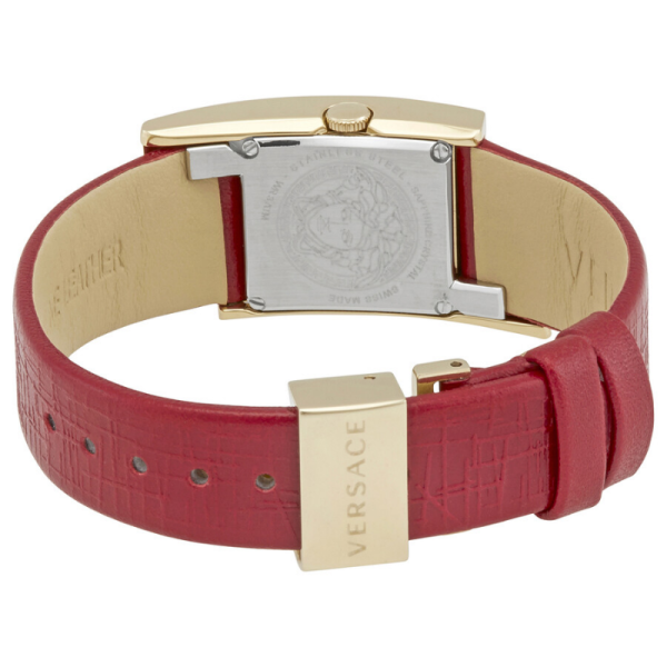 Versace Women’s Quartz Swiss Made Red Leather Strap Red Dial 21mm Watch VELU00319 (Shelf Leftover) - Image 3