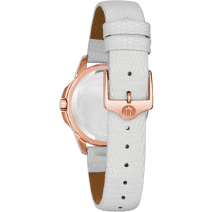 Bulova Women’s Quartz White Leather Strap Mother Of Pearl Dial 32mm Watch 98P119 (Without Tag) - Image 3