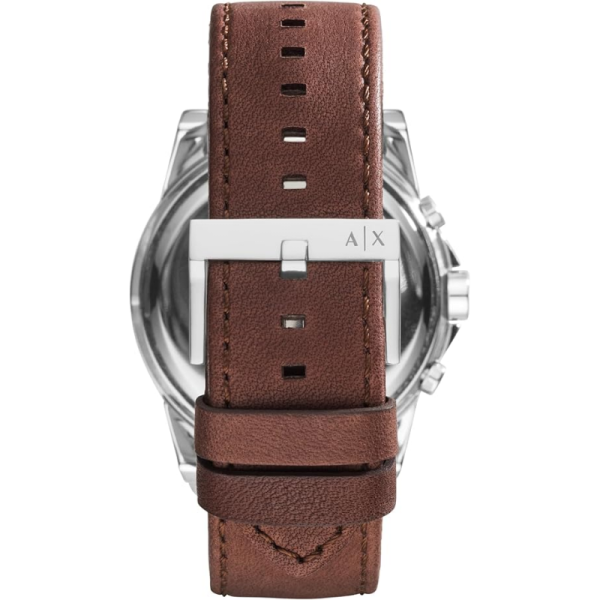 Armani Exchange Men’s Quartz Brown Leather Strap Blue Dial 45mm Watch AX2501 (Shelf Leftover) - Image 3