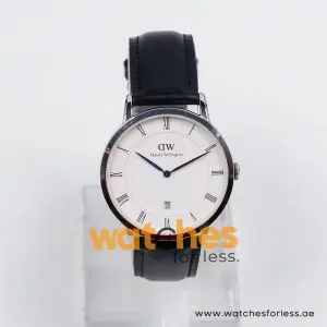 Alternative view of Daniel Wellington Men’s Quartz Black Leather Strap White Dial 38mm Watch 1121DW (Shelf Leftover)
