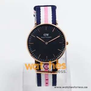 Daniel Wellington Women’s Quartz Multi Nylon Strap Black Dial 36mm Watch DW00100148 (Shelf Leftover)