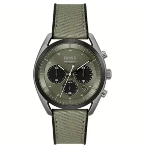 Hugo Boss Men’s Chronograph Quartz Light Green Silicone Strap Light Green Dial 44mm Watch 1514092