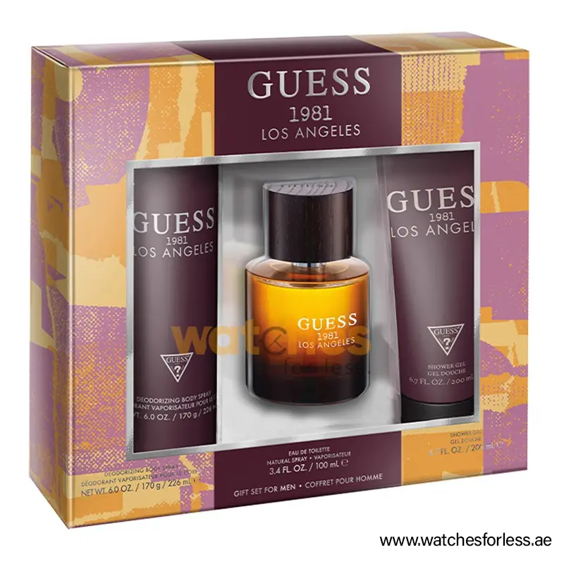 GUESS 1981 LOS ANGELES MEN SET EDT 100ML + SG 200ML + BODY SPRAY 226ML GIFT SET (WFL Ref GS0396)