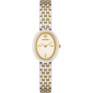 Tory Burch Women’s Quartz Two-Tone Stainless Steel Beige Dial 22mm Watch TBW6033