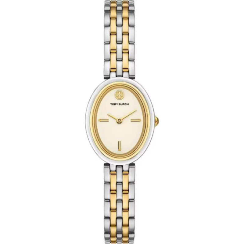 Tory Burch Women’s Quartz Two-Tone Stainless Steel Beige Dial 22mm Watch TBW6033