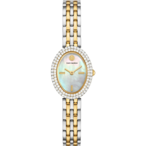 Tory Burch Women’s Quartz Two-Tone Stainless Steel Mother Of Pearl Dial 28mm Watch TBW6037