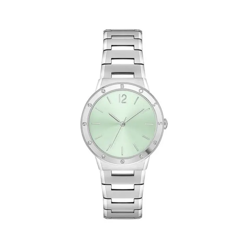 Hugo Boss Women’s Quartz Silver Stainless Steel Light Green Dial 34mm Watch 1502716