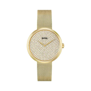 Hugo Boss Women’s Quartz Gold Stainless Steel Gold Pave Dial 36mm Watch 1502659
