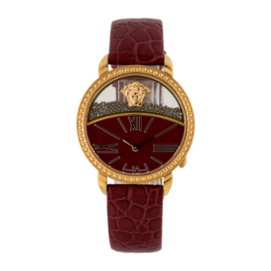 Versace Women’s Quartz Swiss Made Red Leather Strap Red Dial 37mm Watch 93Q808D800 (Without Tag)