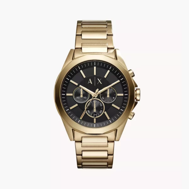 Armani Exchange Men’s Chronograph Quartz Stainless Steel Black Dial 44mm Watch AX2611