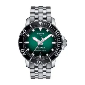 TISSOT Men’s Swiss Made Powermatic Silver Stainless Steel Green Dial 43mm Watch T120.407.11.091.01