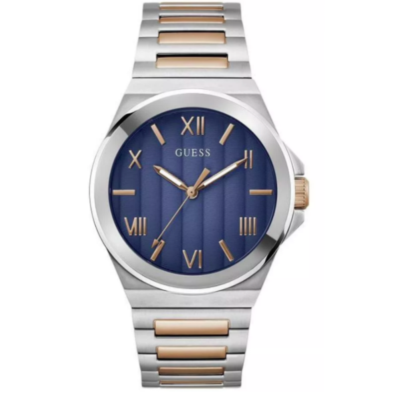 Guess Men’s Quartz Two-Tone Stainless Steel Blue Dial 44mm Watch GW0789G4 (Shelf Leftover)