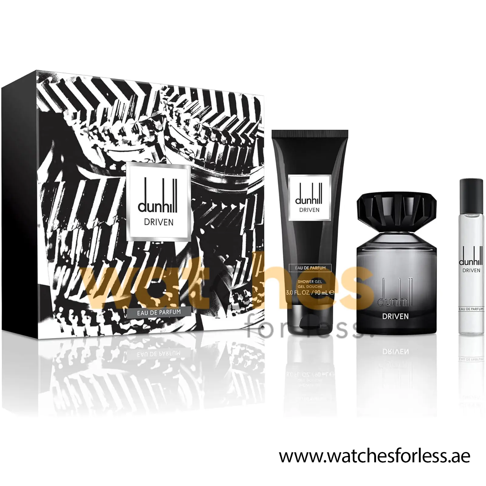 DUNHILL DRIVEN BLACK MEN'S SET EDP 100ML+15+S/G 90ML GIFT SET (WFL Ref GS0033)