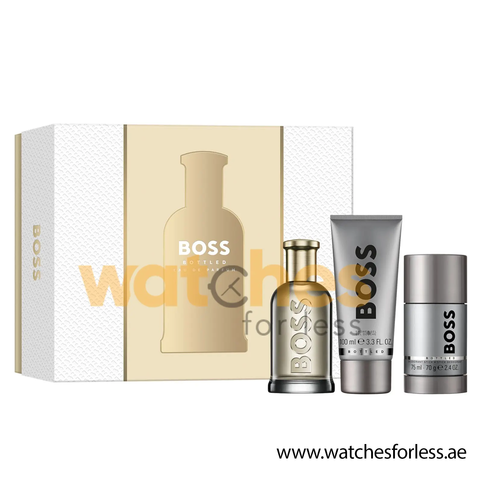 HUGO BOSS BOTTLED MEN'S EDP SET 100ML+100 S/G+ 75ML DEO STICK GIFT SET (WFL Ref GS0044)