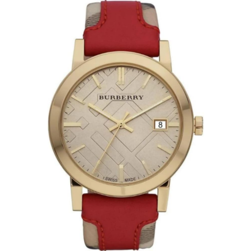 Burberry Women’s Swiss Made Quartz Multi Color Leather Strap Beige Dial 32mm Watch BU9017