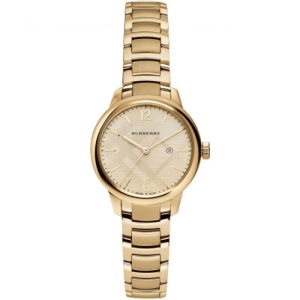 Burberry Women’s Swiss Made Quartz Gold Stainless Steel Gold Dial 32mm Watch BU10109