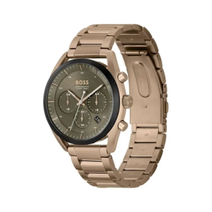 Alternative view of Hugo Boss Men’s Chronograph Quartz Beige Stainless Steel Olive Green Dial 44mm Watch 1514094